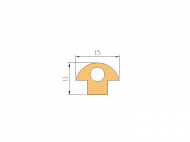 Silicone Profile P20711 - type format T - irregular shape