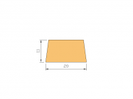 Silicone Profile P20711G - type format Trapezium - irregular shape