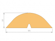Silicone Profile P2075B - type format D - irregular shape