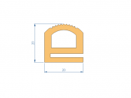 Silicone Profile P2090K - type format e - irregular shape