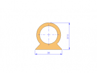 Silicone Profile P21218 - type format Flat Silicone profile with Bubble - irregular shape