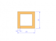 Silicone Profile P21477 - type format Square - regular shape