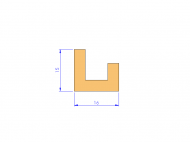 Silicone Profile P21477B - type format U - irregular shape