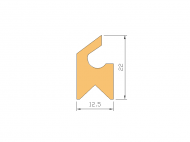 Silicone Profile P2162B - type format Lipped - irregular shape