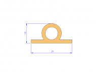 Silicone Profile P2181A - type format Flat Silicone profile with Bubble - irregular shape