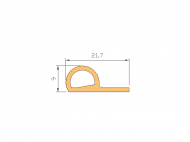 Silicone Profile P22 - type format solid b/p shape - irregular shape