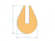 Silicone Profile P2200Q - type format U - irregular shape
