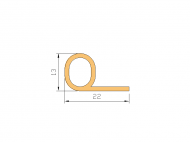 Silicone Profile P2222A - type format solid b/p shape - irregular shape