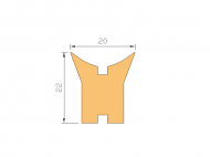 Silicone Profile P2222E - type format Horns - irregular shape