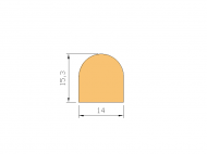 Silicone Profile P2222J - type format D - irregular shape