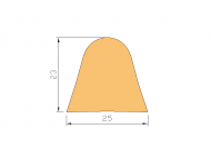 Silicone Profile P2222N - type format D - irregular shape