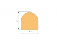 Silicone Profile P2222T - type format D - irregular shape