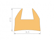 Silicone Profile P2253 - type format Horns - irregular shape