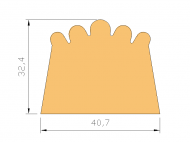 Silicone Profile P226C - type format D - irregular shape