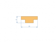 Silicone Profile P2271 - type format T - irregular shape