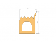 Silicone Profile P2381A - type format D - irregular shape