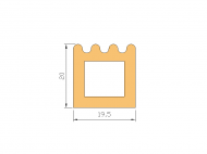 Silicone Profile P2381B - type format D - irregular shape