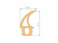 Silicone Profile P2403B - type format Double Hole - irregular shape