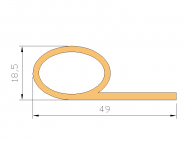 Silicone Profile P241B - type format solid b/p shape - irregular shape