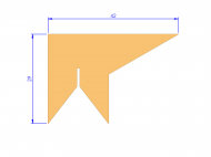 Silicone Profile P2448B - type format Lipped - irregular shape