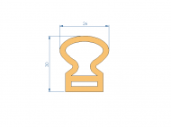 Silicone Profile P2450AC - type format Double Hole - irregular shape