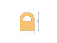 Silicone Profile P2450J - type format D - irregular shape