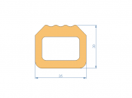 Silicone Profile P2471K - type format Trapezium - irregular shape