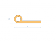 Silicone Profile P24A - type format solid b/p shape - irregular shape