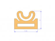 Silicone Profile P2538A - type format D - irregular shape