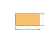 Silicone Profile P254020 - type format Rectangle - regular shape