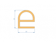 Silicone Profile P2554R - type format e - irregular shape