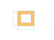 Silicone Profile P2565AG - type format Square - regular shape