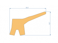 Silicone Profile P2565AL - type format Lipped - irregular shape