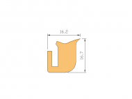 Silicone Profile P2565B - type format U - irregular shape