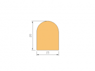 Silicone Profile P2565C - type format D - irregular shape