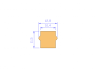 Silicone Profile P259-1 - type format Rectangle - regular shape