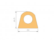 Silicone Profile P26-9T11 - type format D - irregular shape