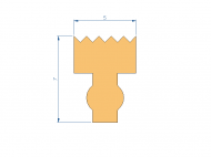 Silicone Profile P2618AD - type format T - irregular shape