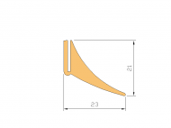 Silicone Profile P2635 - type format U - irregular shape