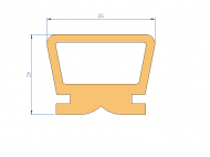 Silicone Profile P2688B - type format Lamp - irregular shape