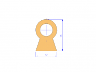 Silicone Profile P2688C - type format D - irregular shape