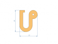 Silicone Profile P2688Z - type format U - irregular shape