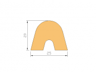 Silicone Profile P268AG - type format D - irregular shape