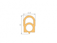 Silicone Profile P268BH - type format Double Hole - irregular shape