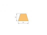Silicone Profile P268BS - type format Trapezium - irregular shape