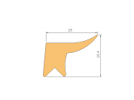Silicone Profile P268CJ - type format Lipped - irregular shape