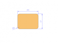 Silicone Profile P268CR - type format Rectangle - regular shape