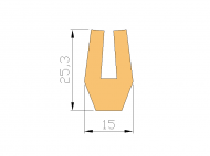 Silicone Profile P268DA - type format U - irregular shape