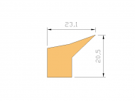 Silicone Profile P268DB - type format Lipped - irregular shape