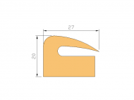 Silicone Profile P268DE - type format Lipped - irregular shape